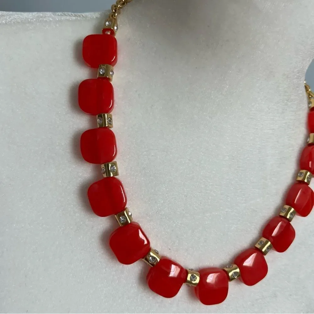 Kate Spade Colorblock Jewel Necklace on gold tone chain